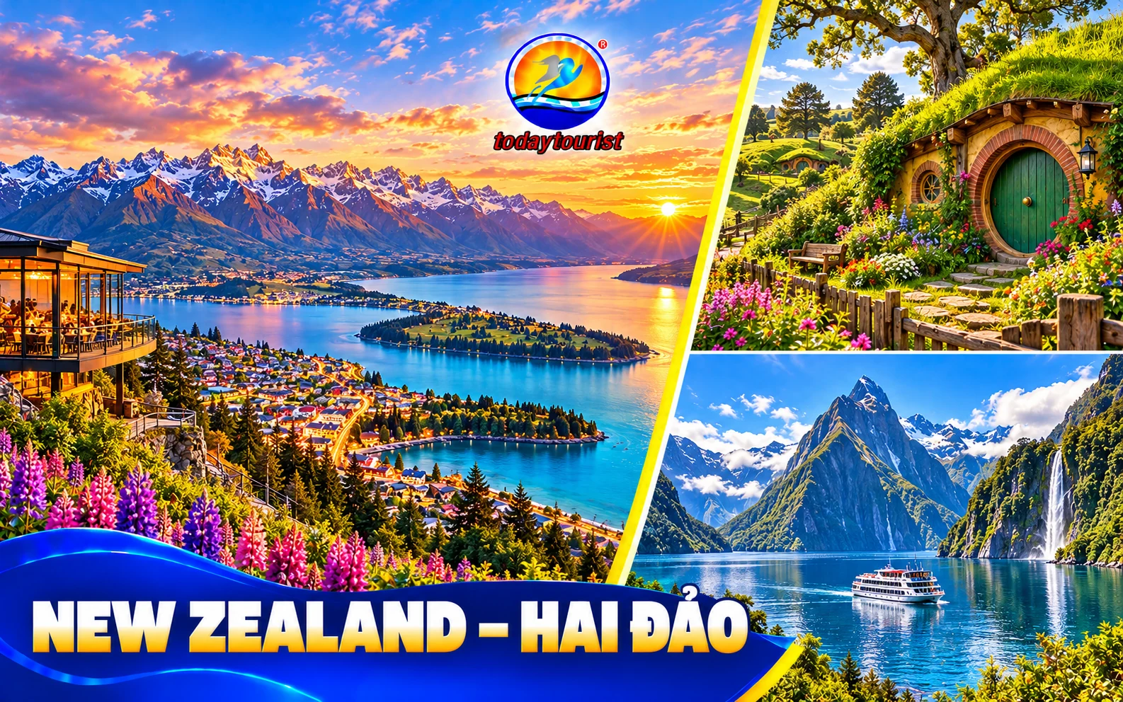 Tour New Zealand Hai Đảo 10 Ngày 9 Đêm – Hobbiton, Queenstown, Milford Sound và Tekapo