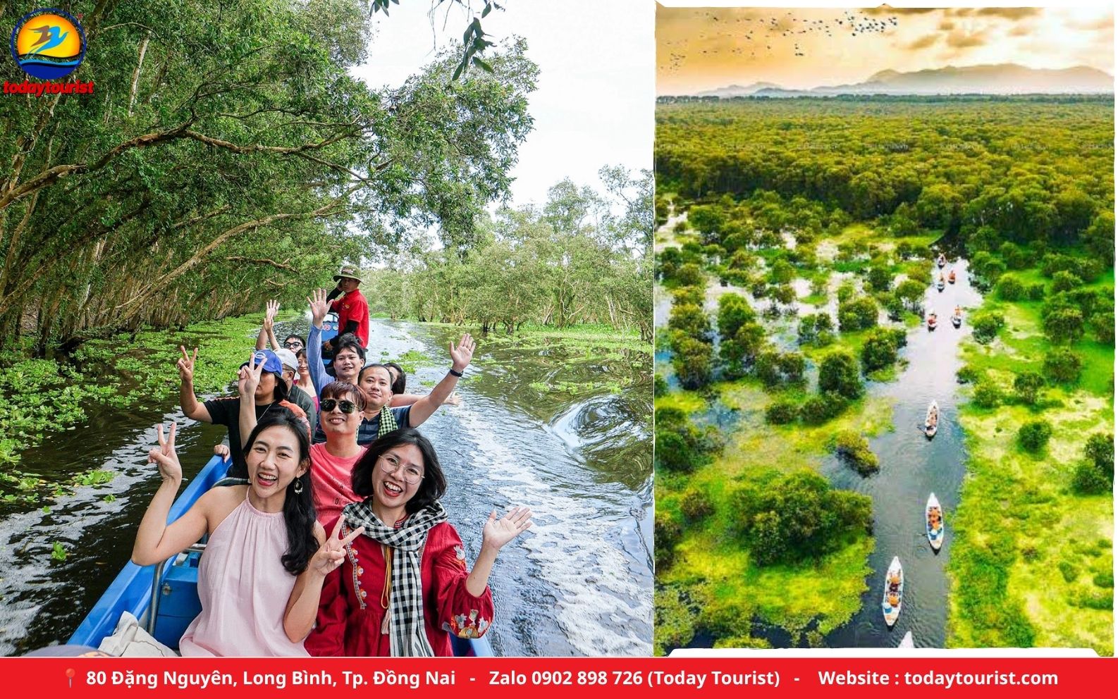 Xuồng chèo xuyên rừng tràm Trà Sư – tour Châu Đốc 1N1Đ