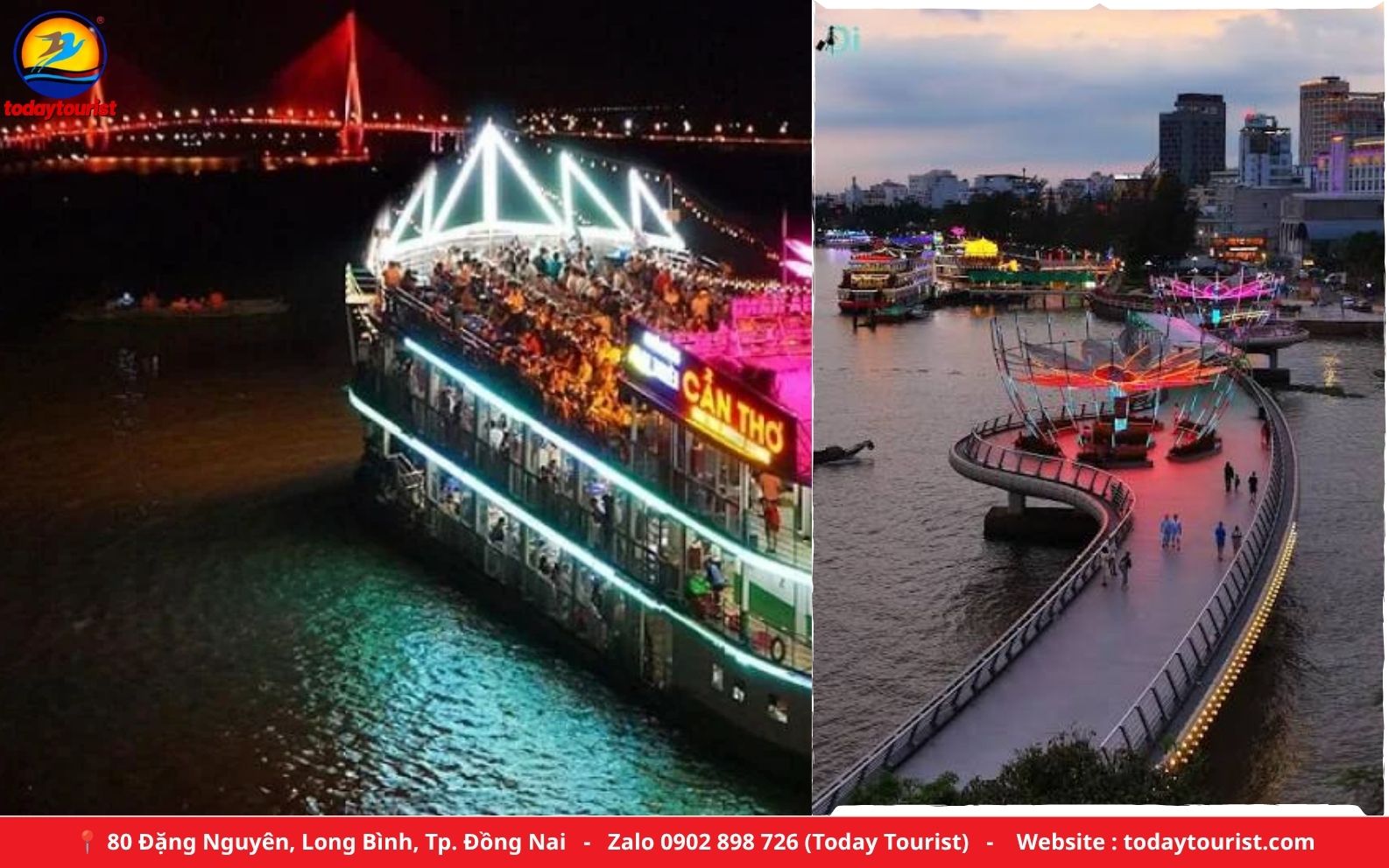 Bến Ninh Kiều Cần Thơ về đêm – tour Miền Tây 2N1Đ Today Tourist