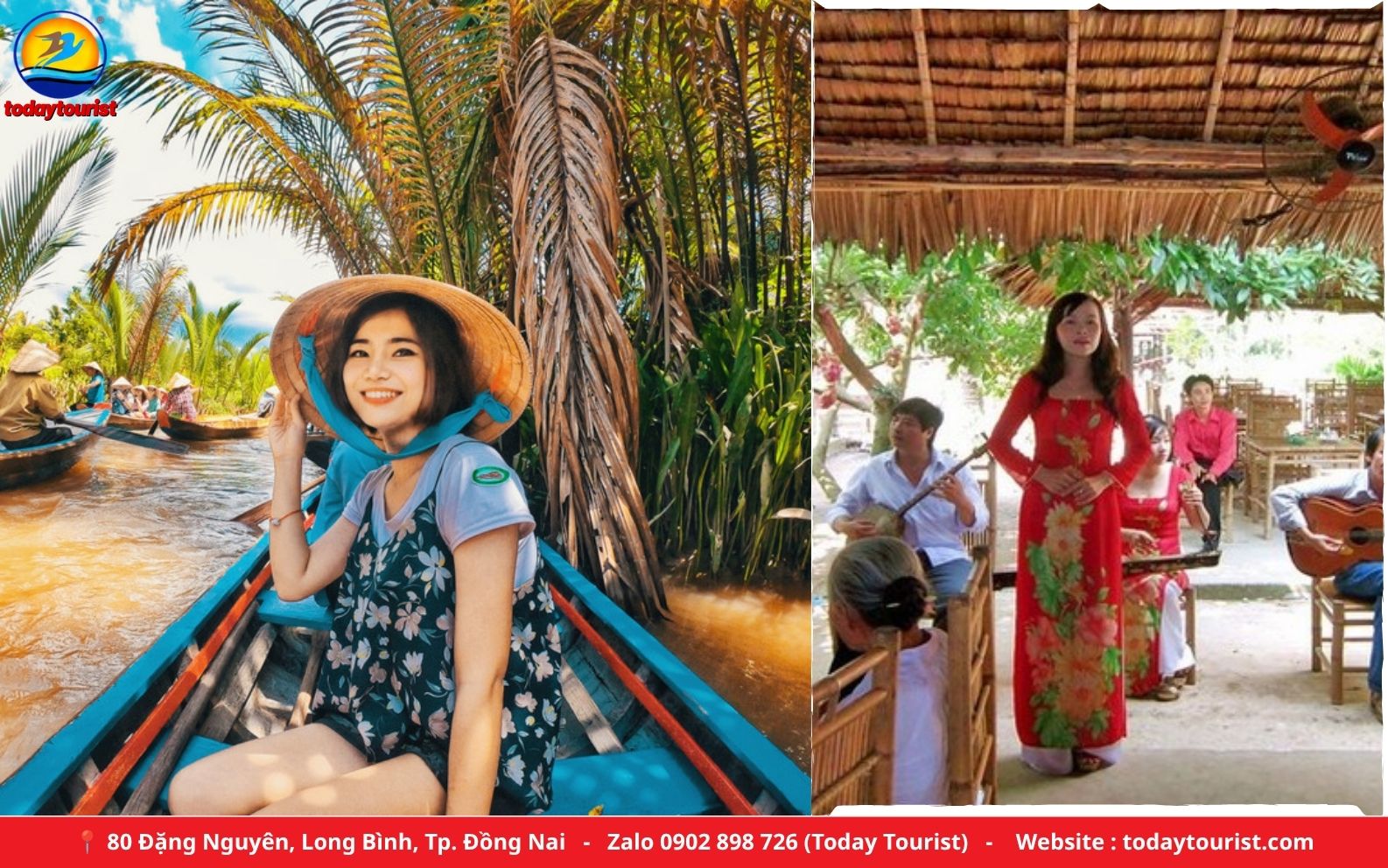 Xuồng ba lá trong rạch dừa Cù lao Thới Sơn – tour Cồn Phụng 1 ngày Today Tourist