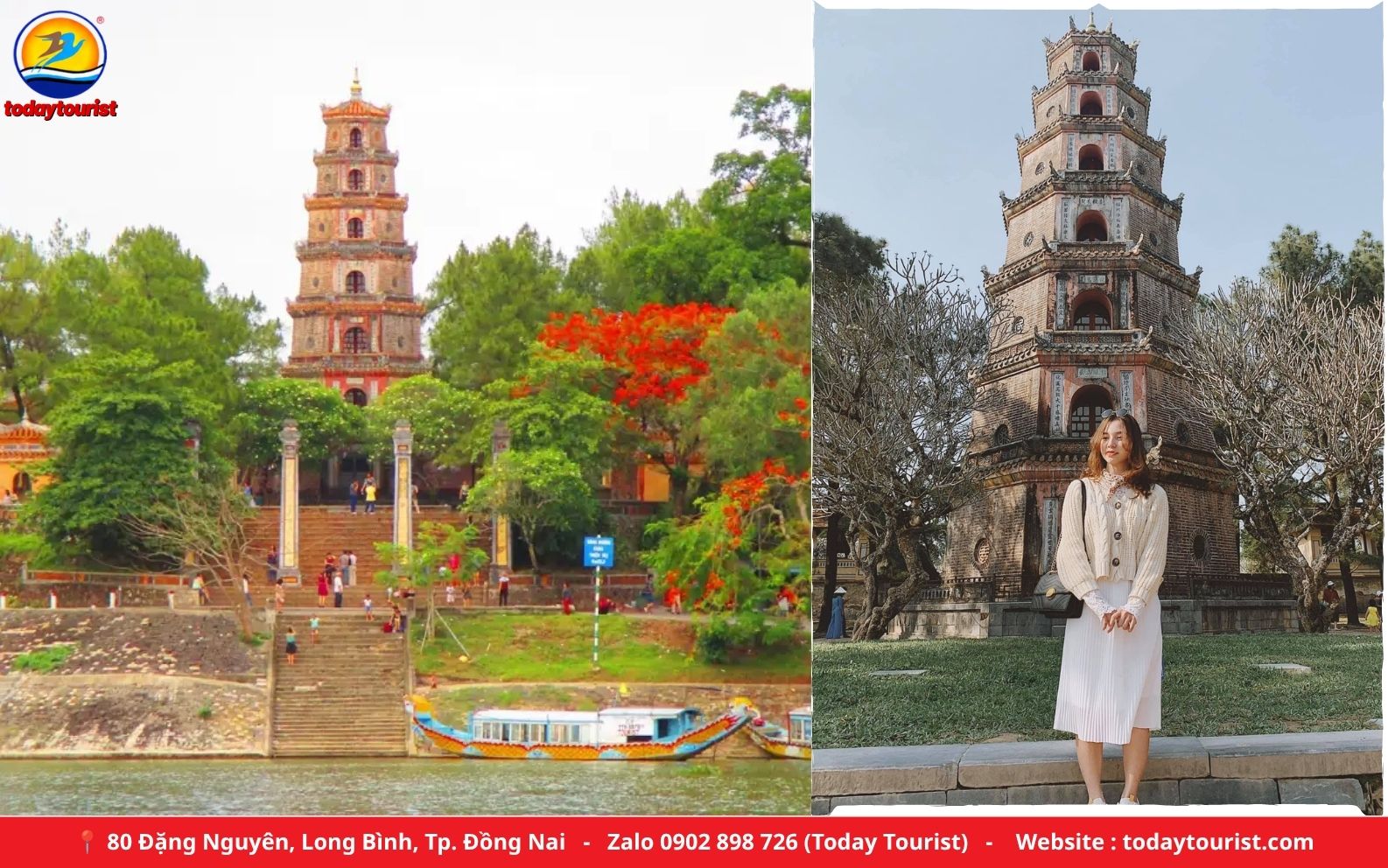 Chùa Thiên Mụ bên sông Hương Huế – tour Đà Nẵng – Hội An – Huế – Phong Nha 5N4Đ Today Tourist