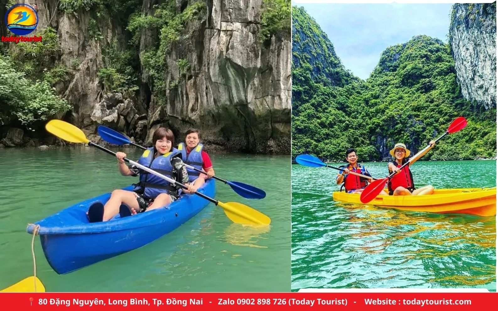 Chèo kayak khám phá hang luồn Vịnh Hạ Long – tour Hạ Long Du Thuyền 3N2Đ Today Tourist