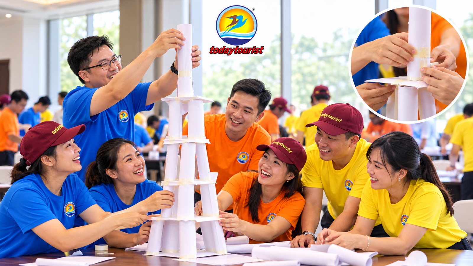Xây tháp giấy: trò chơi team building trong nhà, luật chơi và đạo cụ